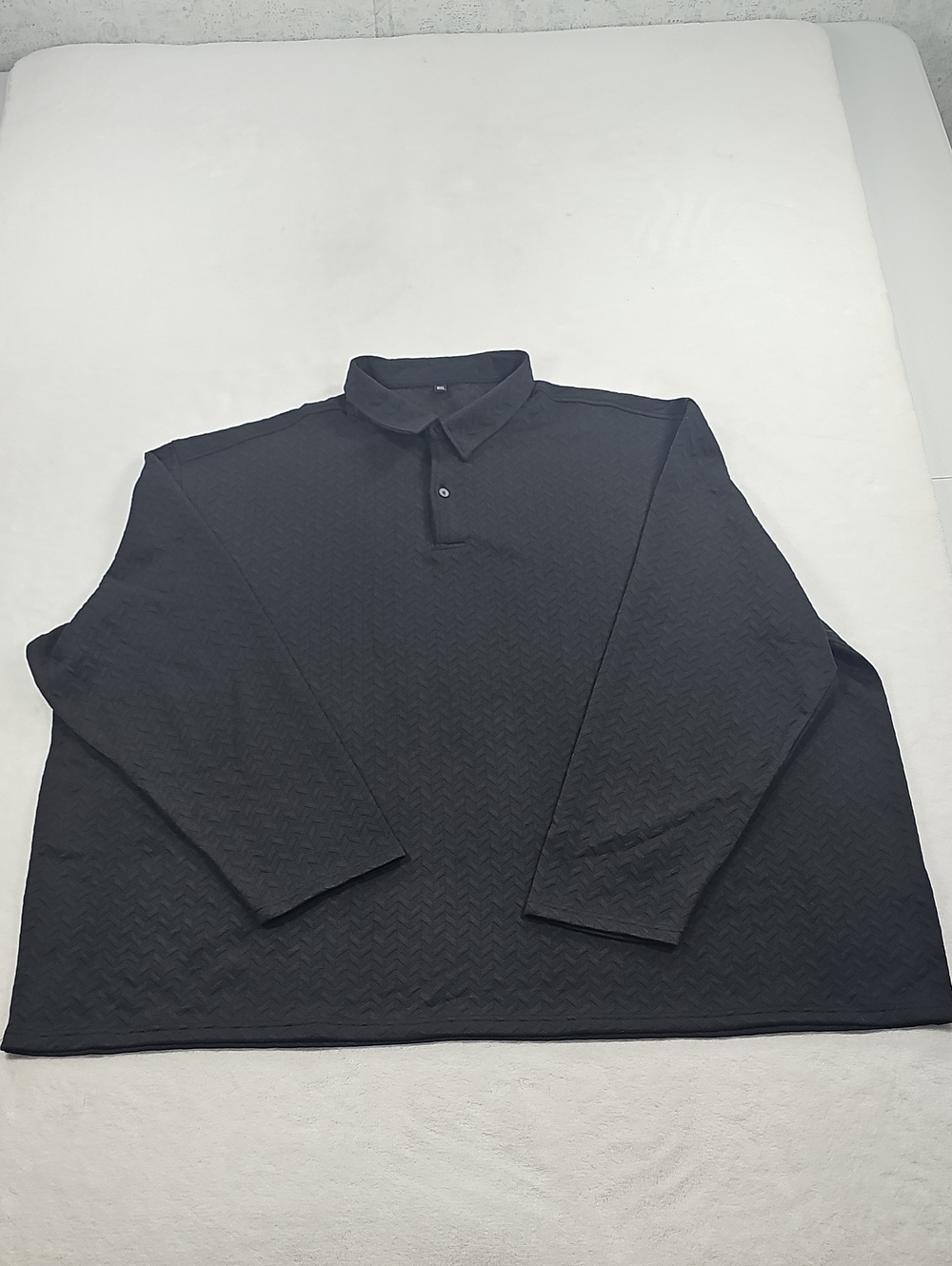 Source Unknown Men's Long Sleeve Polo Shirt 8XL Warm - Black